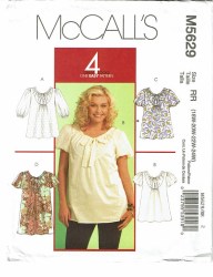 5629 MCCALLS  EZ SLEEVED PEASANT TOPS, SHORTER DRESS PATTERN 18-24W